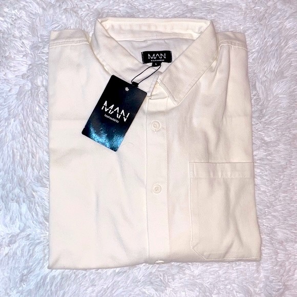 NWT Boohoo Man Sliced Twill Overshirt / Shirt Jacket - Picture 5 of 11